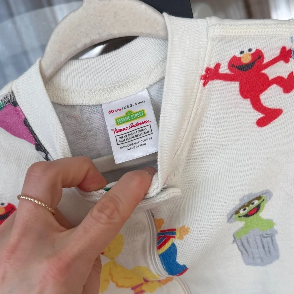 Hanna Andersson Sesame Street zippy footies playsuit coverall baby elmo abby - Picture 3 of 5